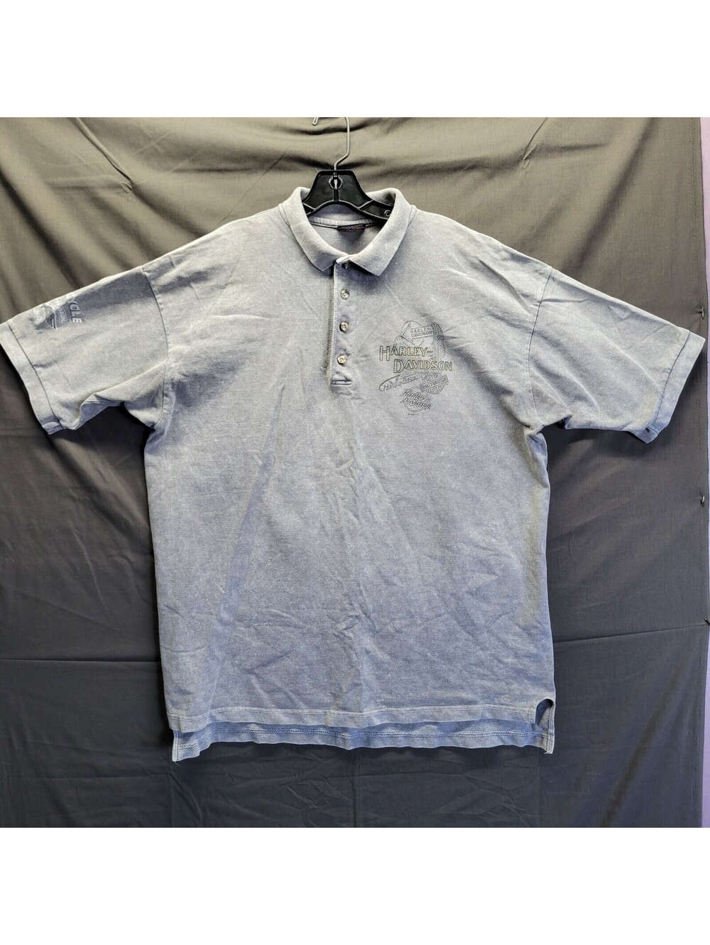 Harley Davidson Men's Gray Polo Shirt H&M Cycle Dover, OH Sz XL